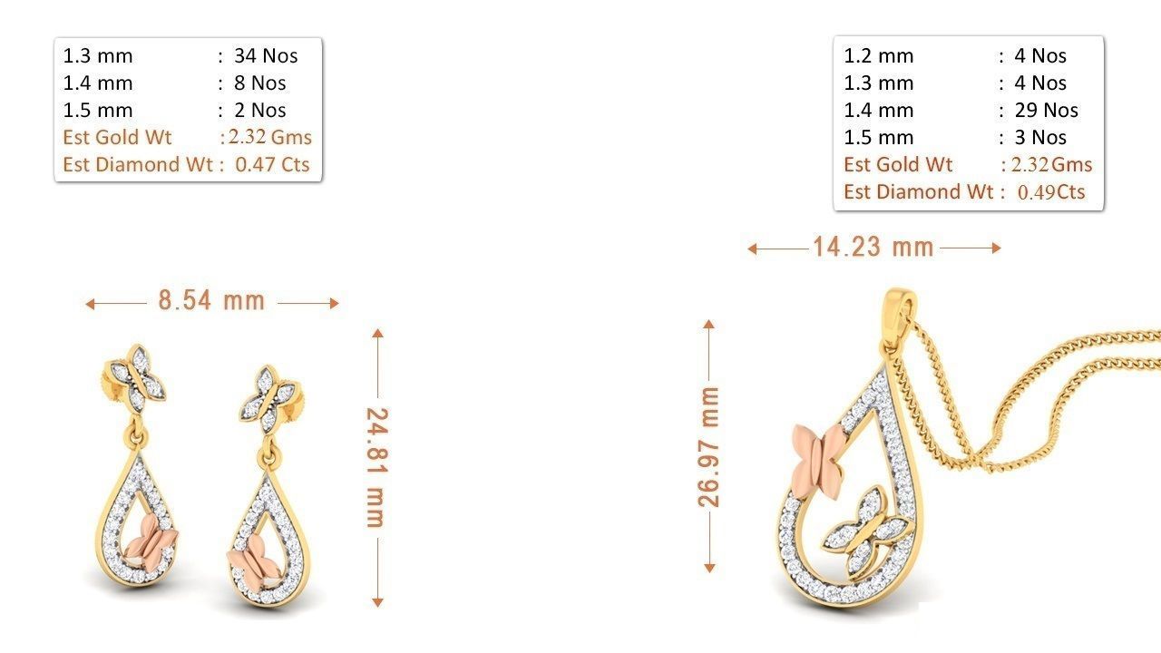 100 pendant earrings set 3dm stl render detail 3D print model 3D print model_44
