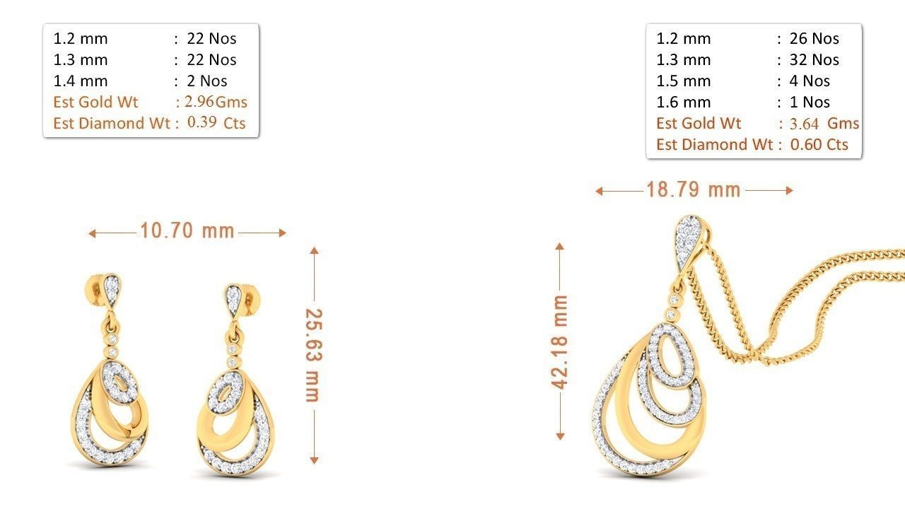 100 pendant earrings set 3dm stl render detail 3D print model 3D print model_9
