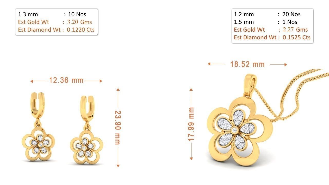 100 pendant earrings set 3dm stl render detail 3D print model 3D print model_95
