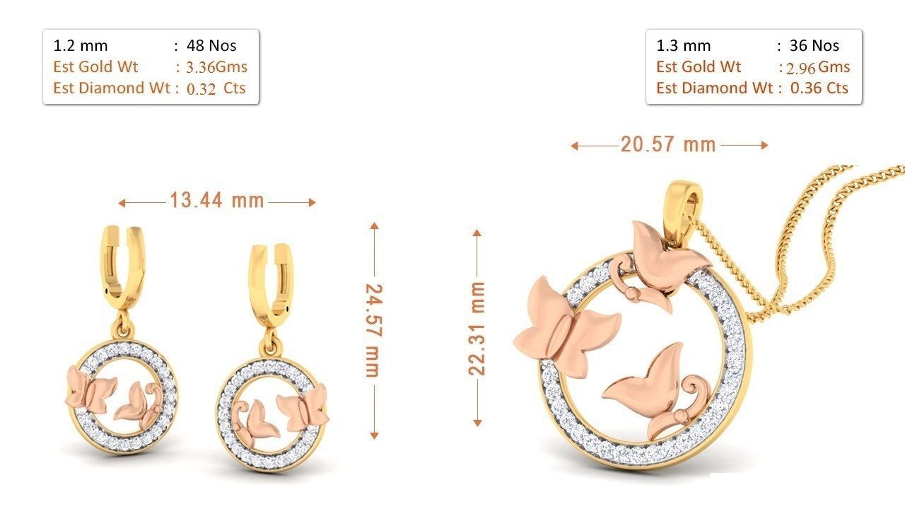 100 pendant earrings set 3dm stl render detail 3D print model 3D print model_18