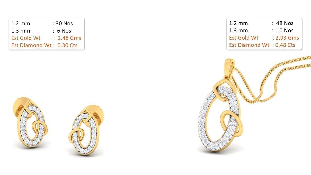 188 pendant earrings set 3dm render stl details bulk collection 3D print model_14