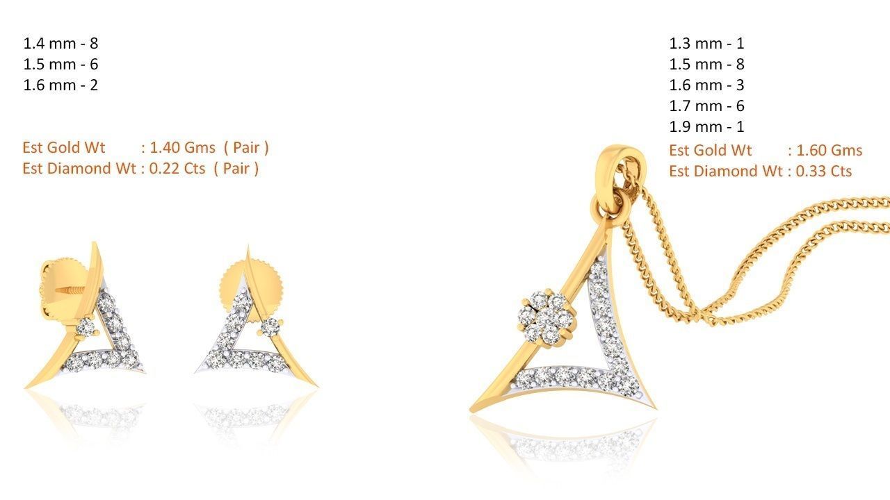 188 pendant earrings set 3dm render stl details bulk collection 3D print model_40