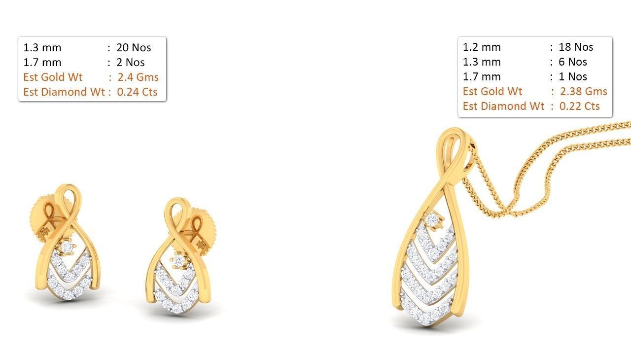 188 pendant earrings set 3dm render stl details bulk collection 3D print model_102