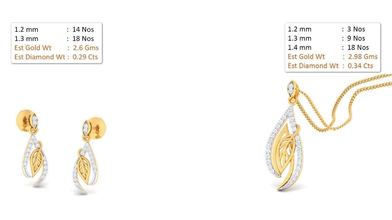188 pendant earrings set 3dm render stl details bulk collection 3D print model_106