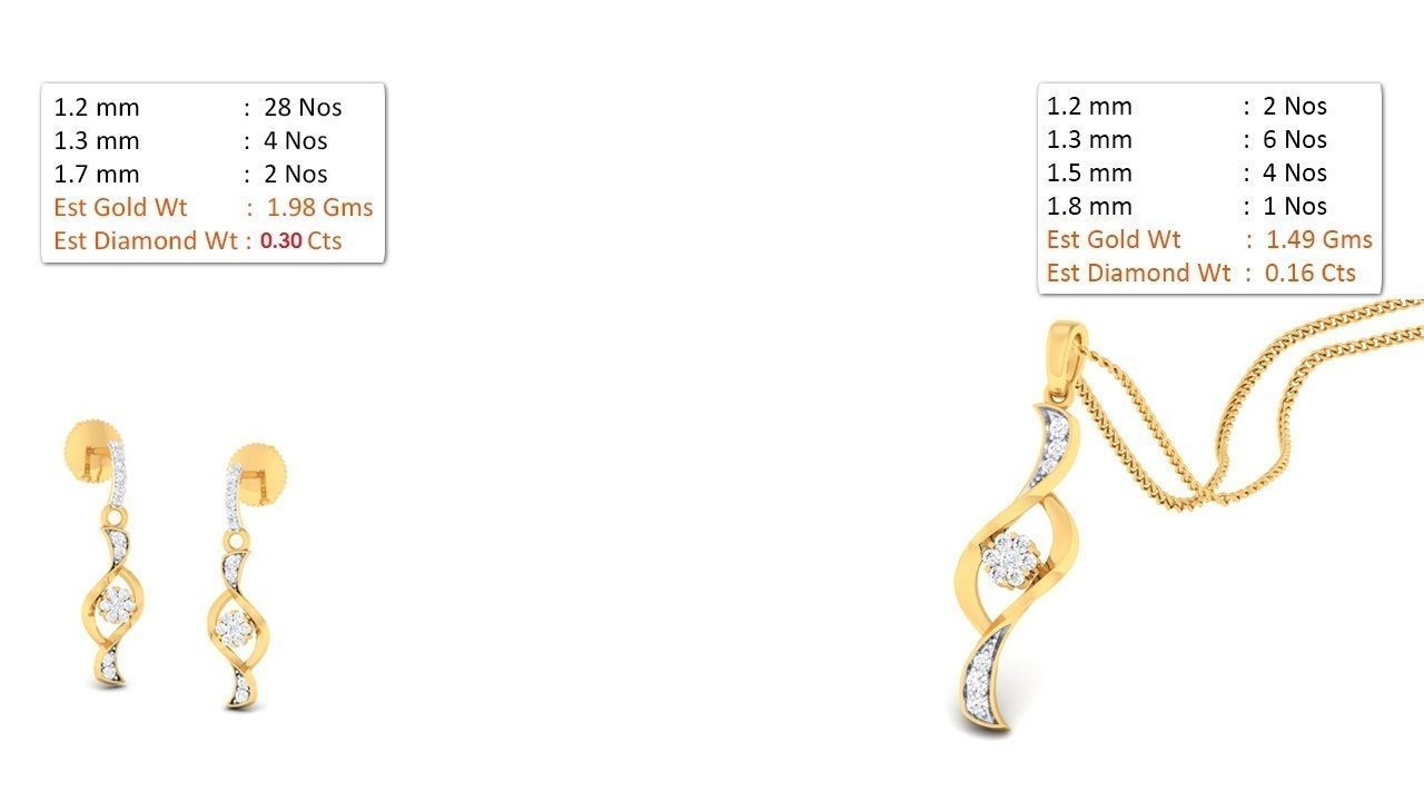 188 pendant earrings set 3dm render stl details bulk collection 3D print model_61