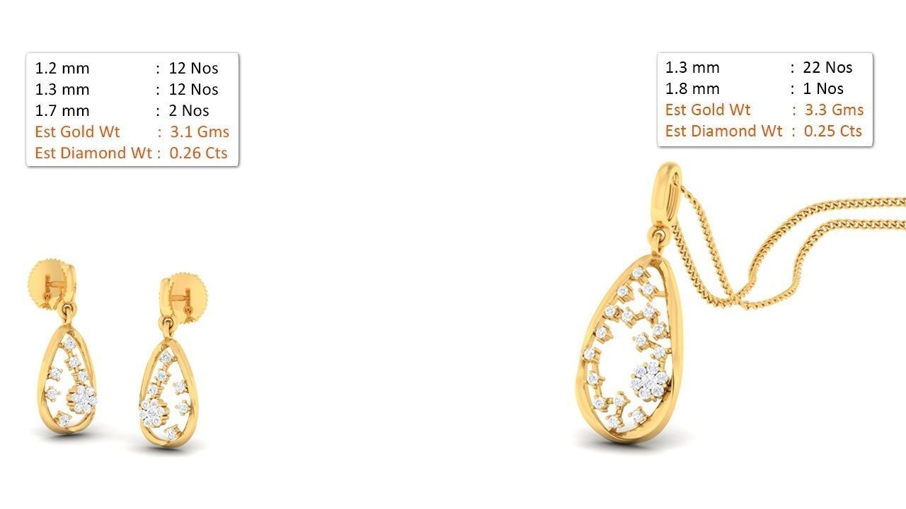 188 pendant earrings set 3dm render stl details bulk collection 3D print model_11