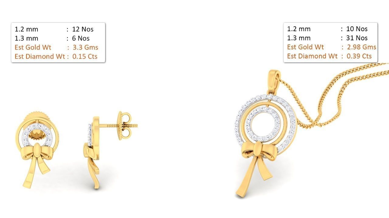 188 pendant earrings set 3dm render stl details bulk collection 3D print model_93