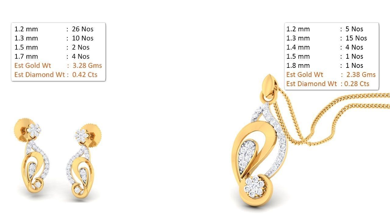 188 pendant earrings set 3dm render stl details bulk collection 3D print model_44