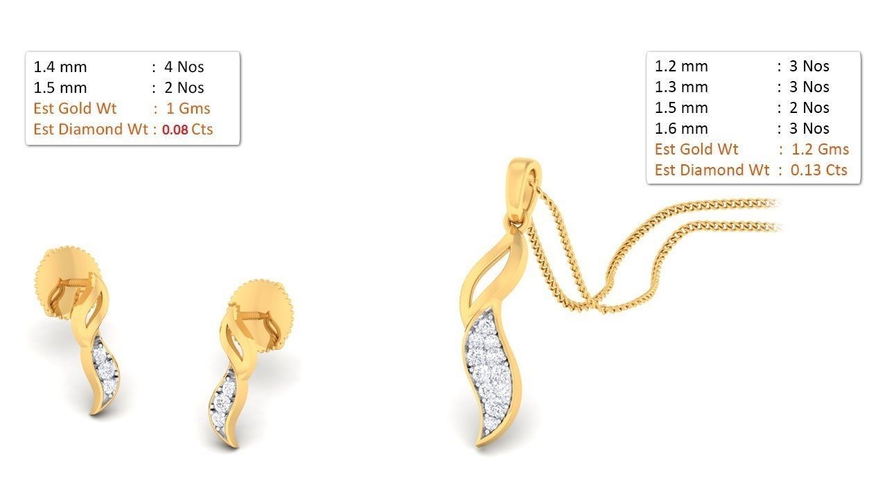 188 pendant earrings set 3dm render stl details bulk collection 3D print model_98