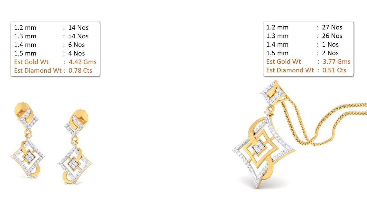 188 pendant earrings set 3dm render stl details bulk collection 3D print model_16