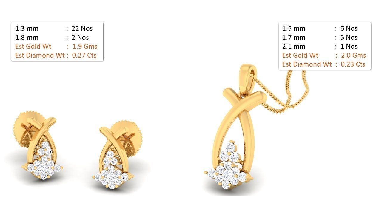 188 pendant earrings set 3dm render stl details bulk collection 3D print model_47