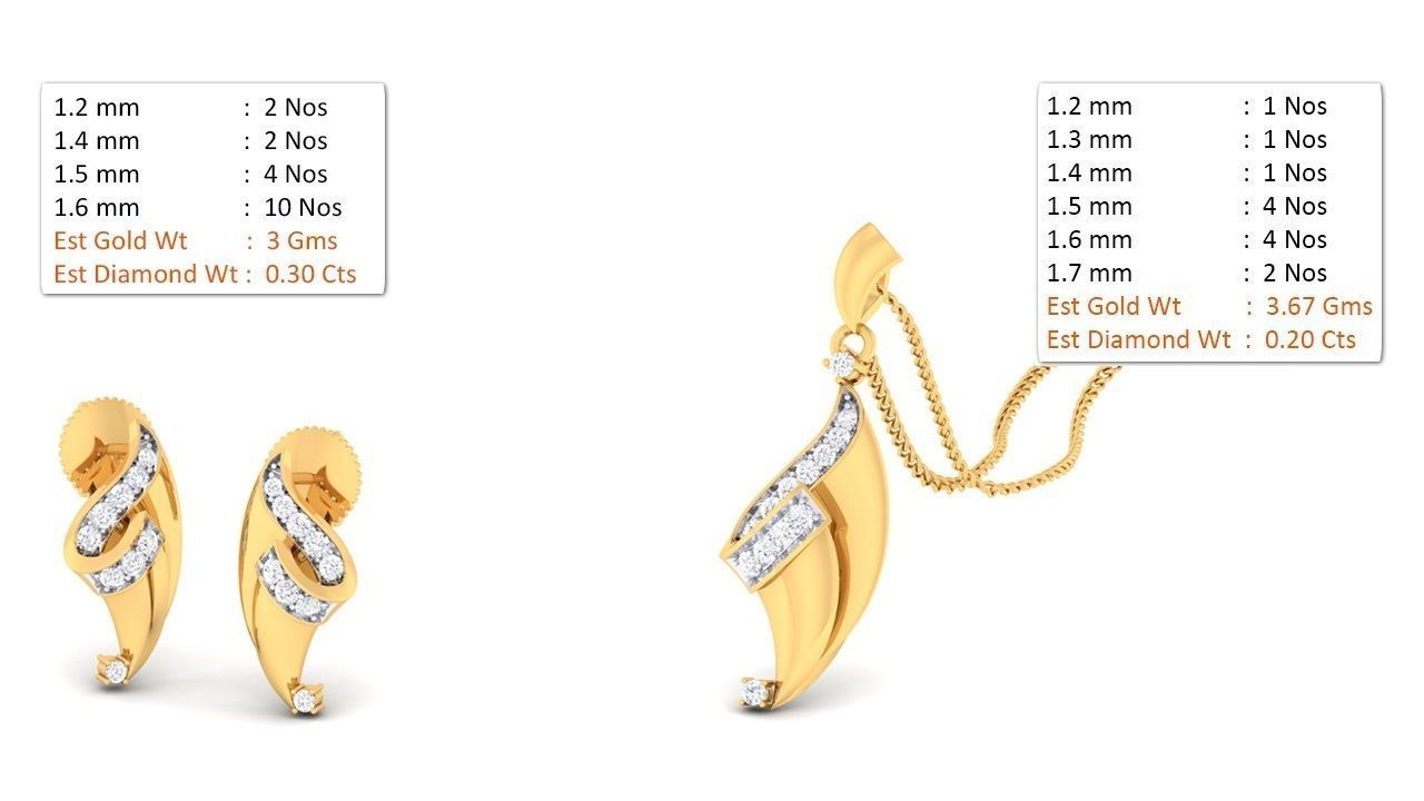 188 pendant earrings set 3dm render stl details bulk collection 3D print model_45