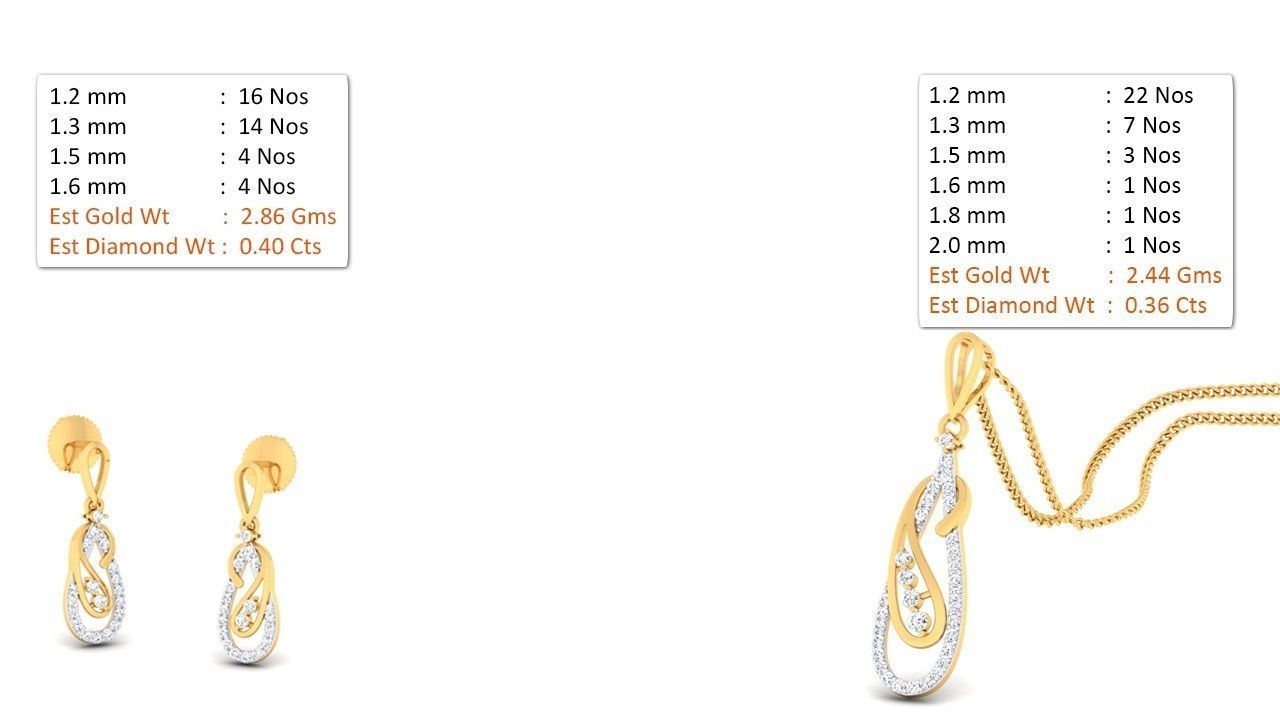 188 pendant earrings set 3dm render stl details bulk collection 3D print model_85