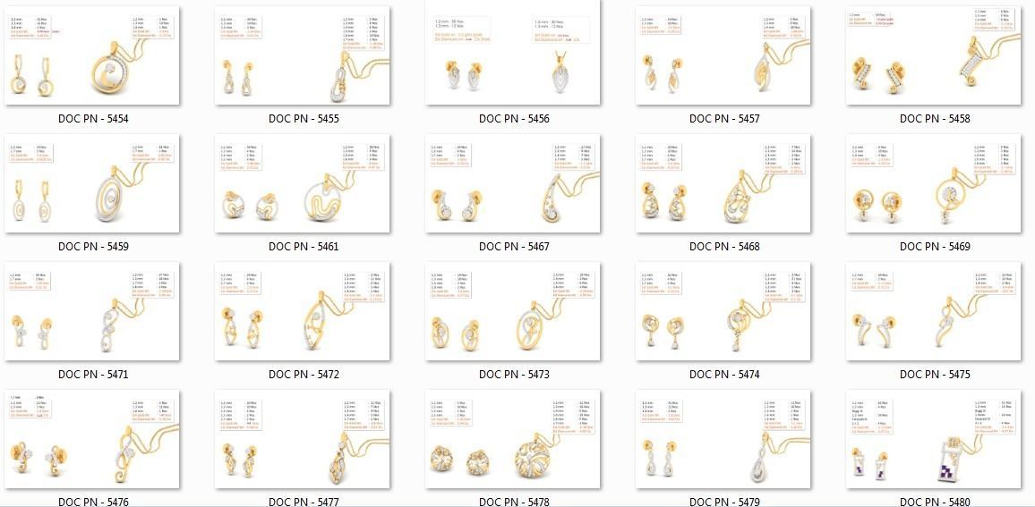 188 pendant earrings set 3dm render stl details bulk collection 3D print model_6