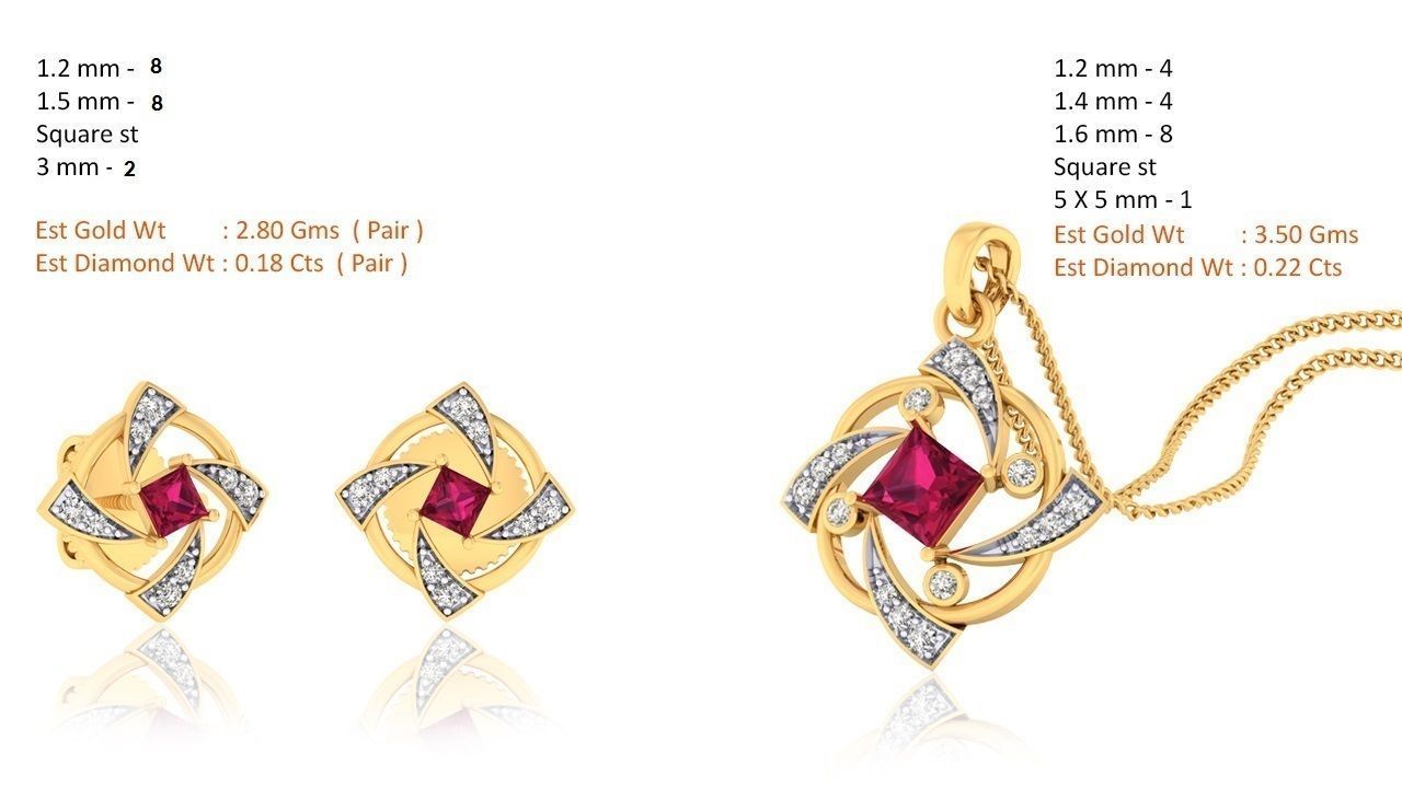 188 pendant earrings set 3dm render stl details bulk collection 3D print model_37