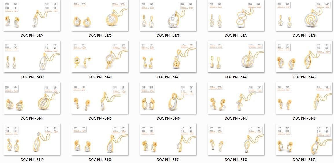 188 pendant earrings set 3dm render stl details bulk collection 3D print model_5