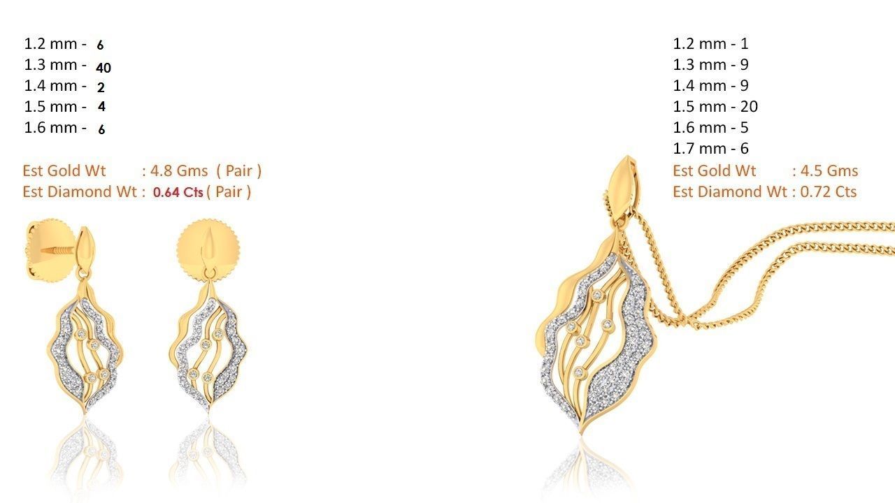 188 pendant earrings set 3dm render stl details bulk collection 3D print model_72