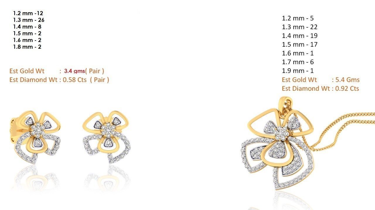 188 pendant earrings set 3dm render stl details bulk collection 3D print model_52