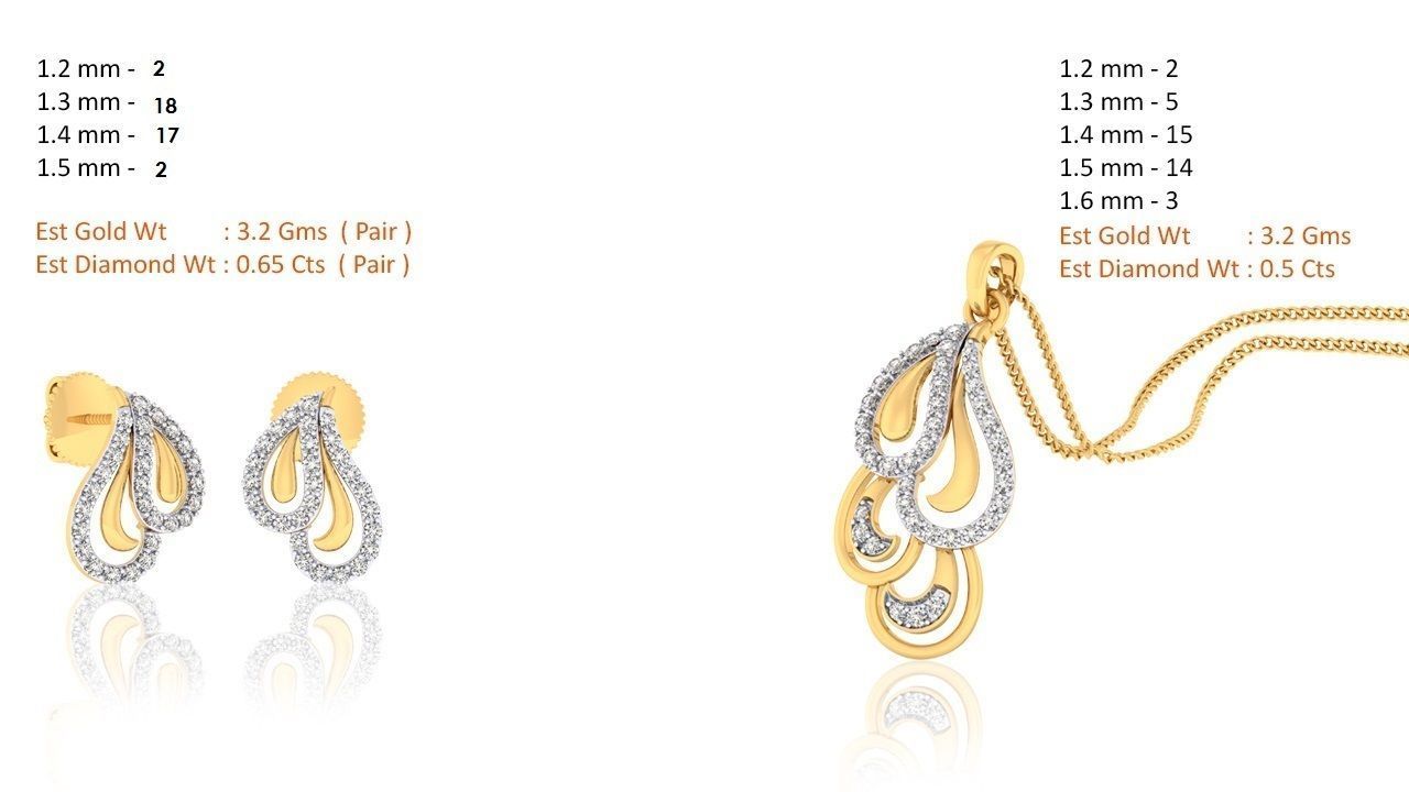 188 pendant earrings set 3dm render stl details bulk collection 3D print model_50