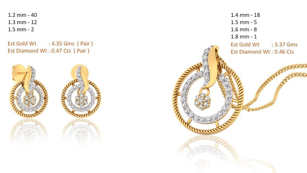 188 pendant earrings set 3dm render stl details bulk collection 3D print model_29