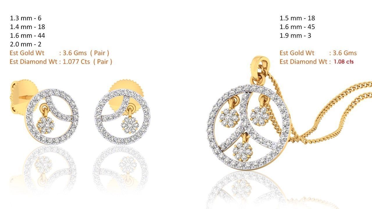 188 pendant earrings set 3dm render stl details bulk collection 3D print model_76