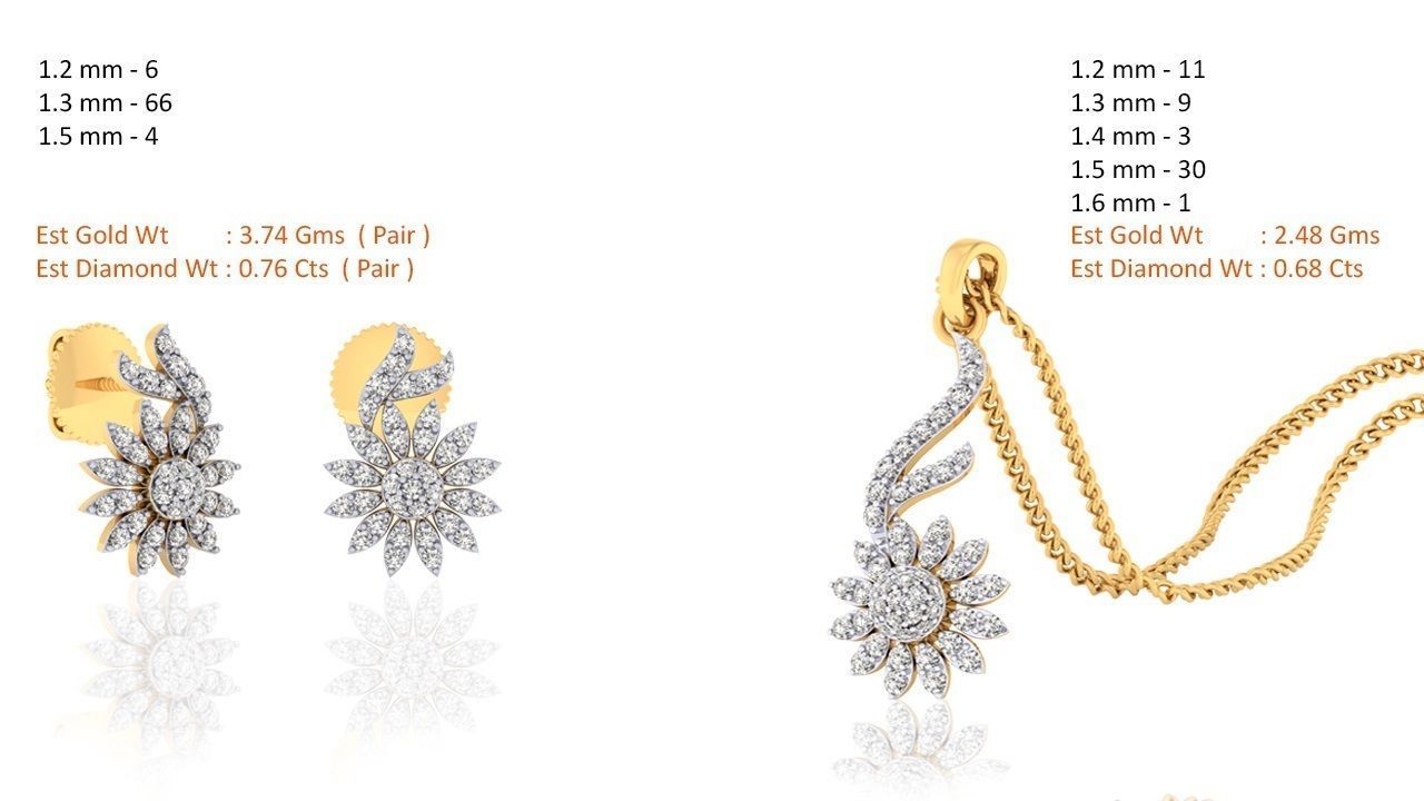 188 pendant earrings set 3dm render stl details bulk collection 3D print model_82