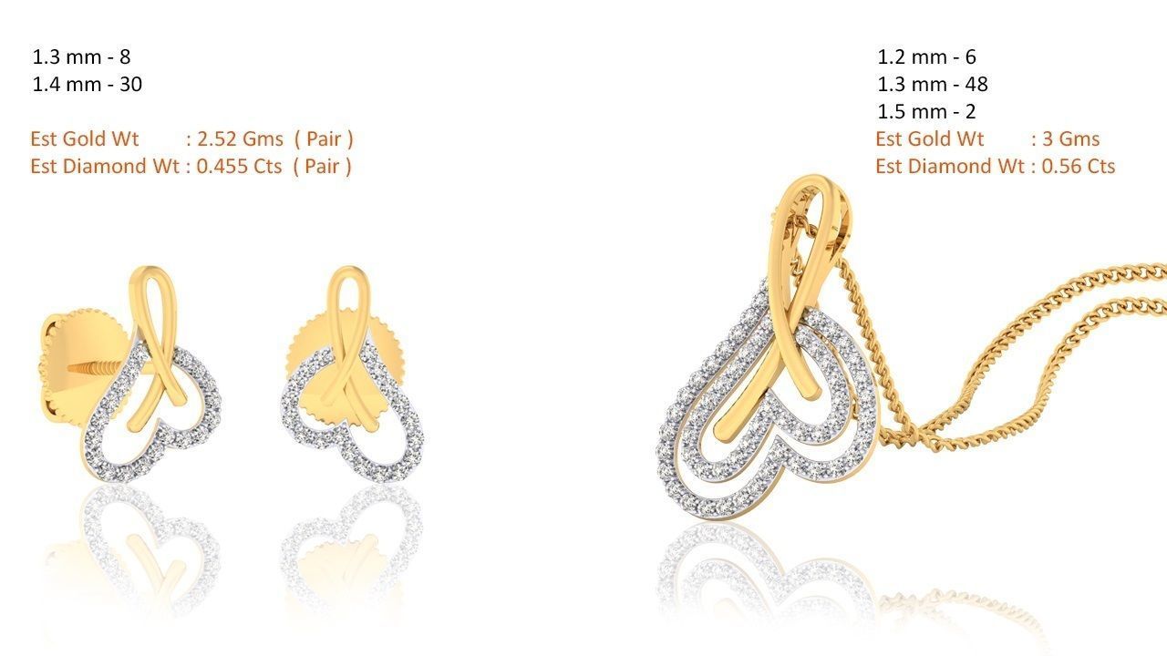 188 pendant earrings set 3dm render stl details bulk collection 3D print model_73