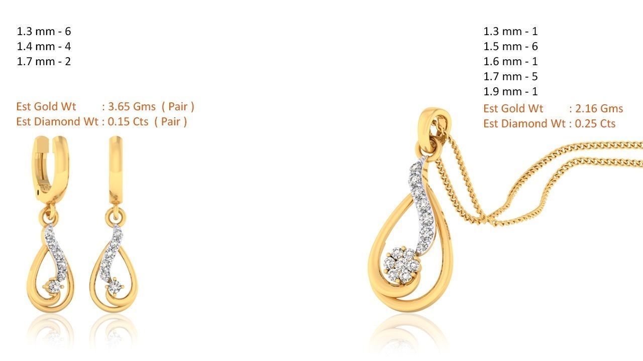 188 pendant earrings set 3dm render stl details bulk collection 3D print model_38