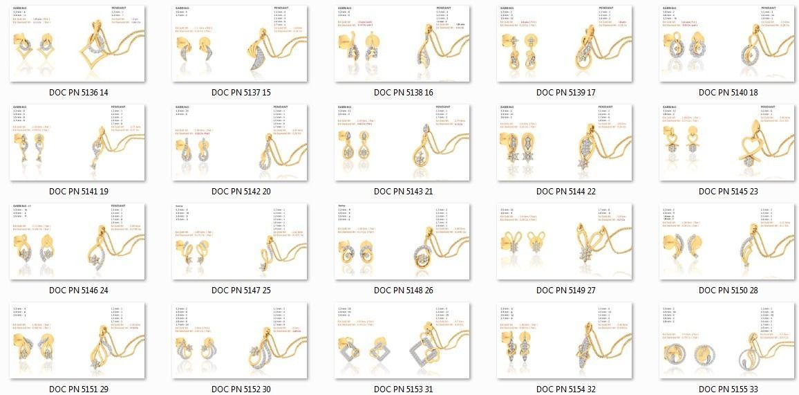 188 pendant earrings set 3dm render stl details bulk collection 3D print model_8