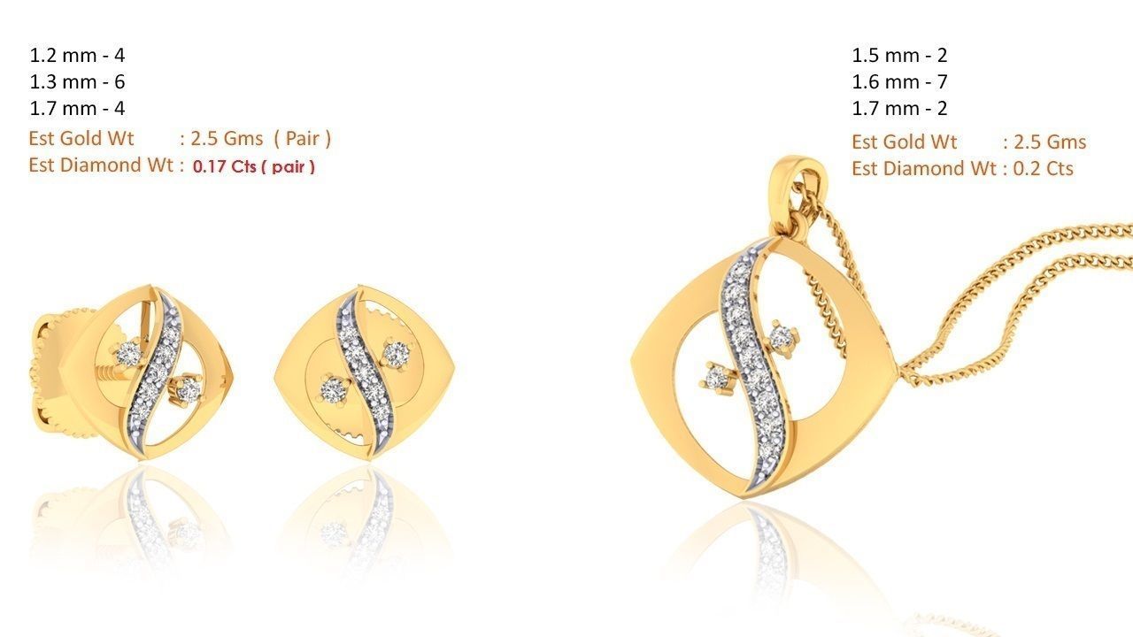 188 pendant earrings set 3dm render stl details bulk collection 3D print model_27