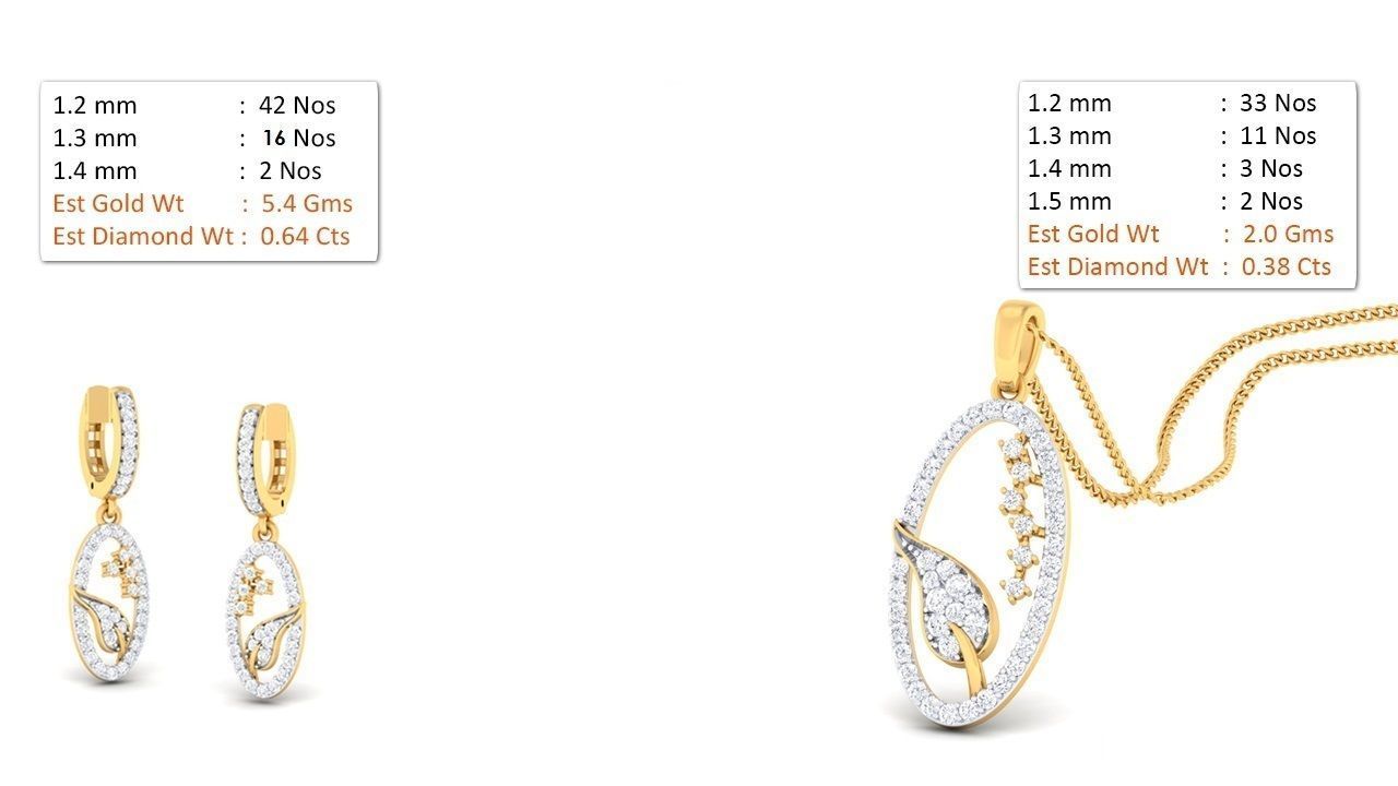 188 pendant earrings set 3dm render stl details bulk collection 3D print model_92