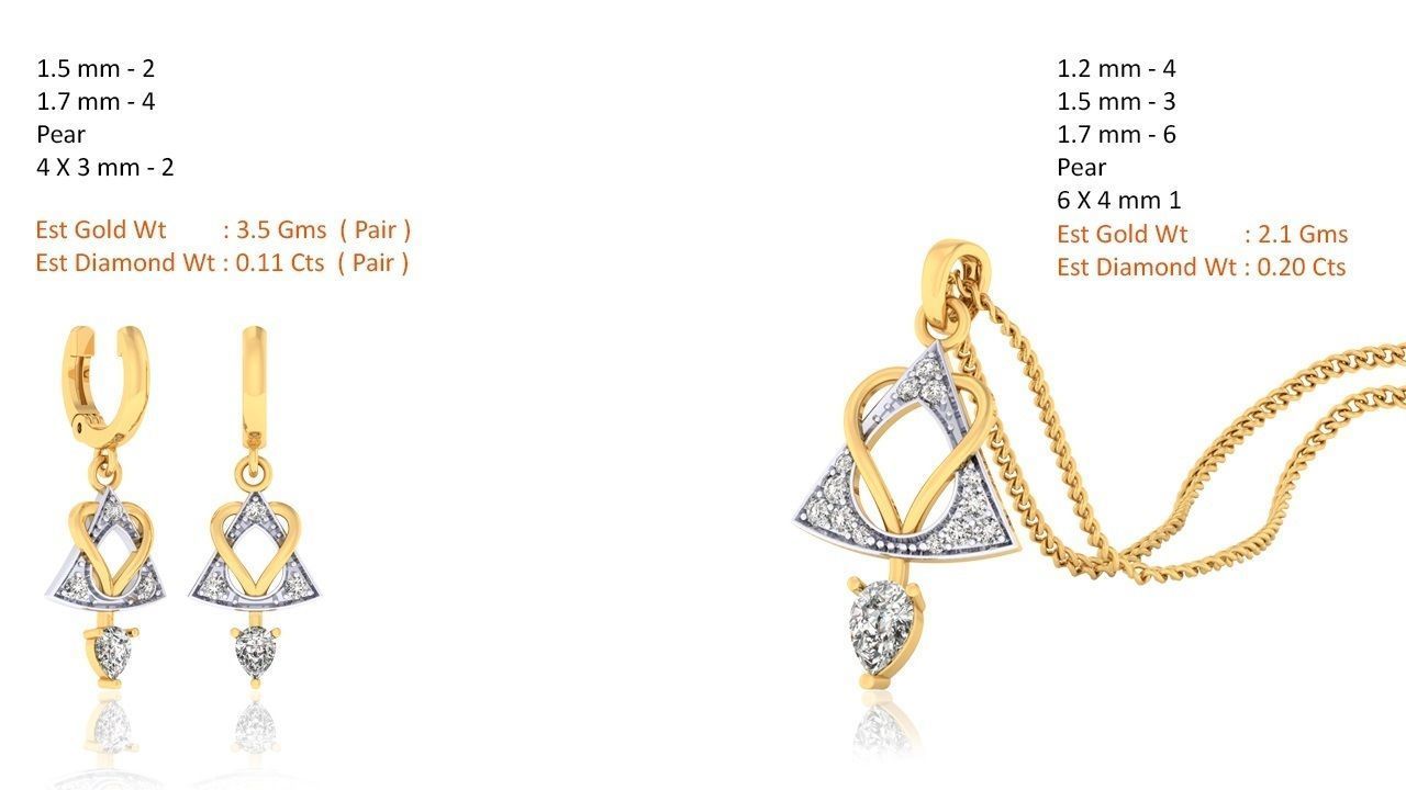 188 pendant earrings set 3dm render stl details bulk collection 3D print model_43