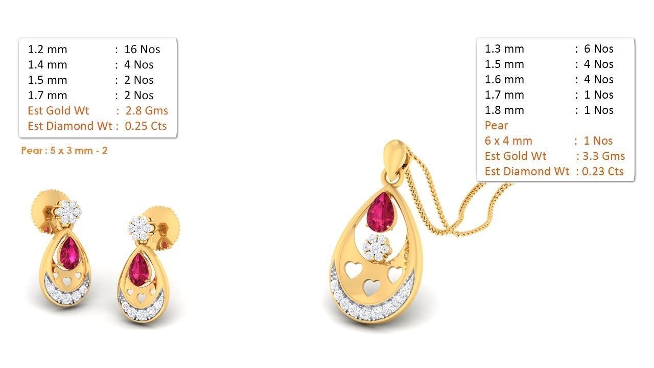 188 pendant earrings set 3dm render stl details bulk collection 3D print model_18
