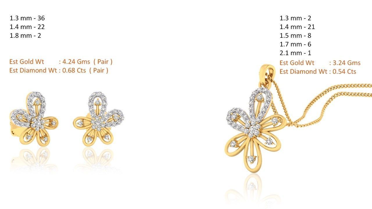 188 pendant earrings set 3dm render stl details bulk collection 3D print model_51