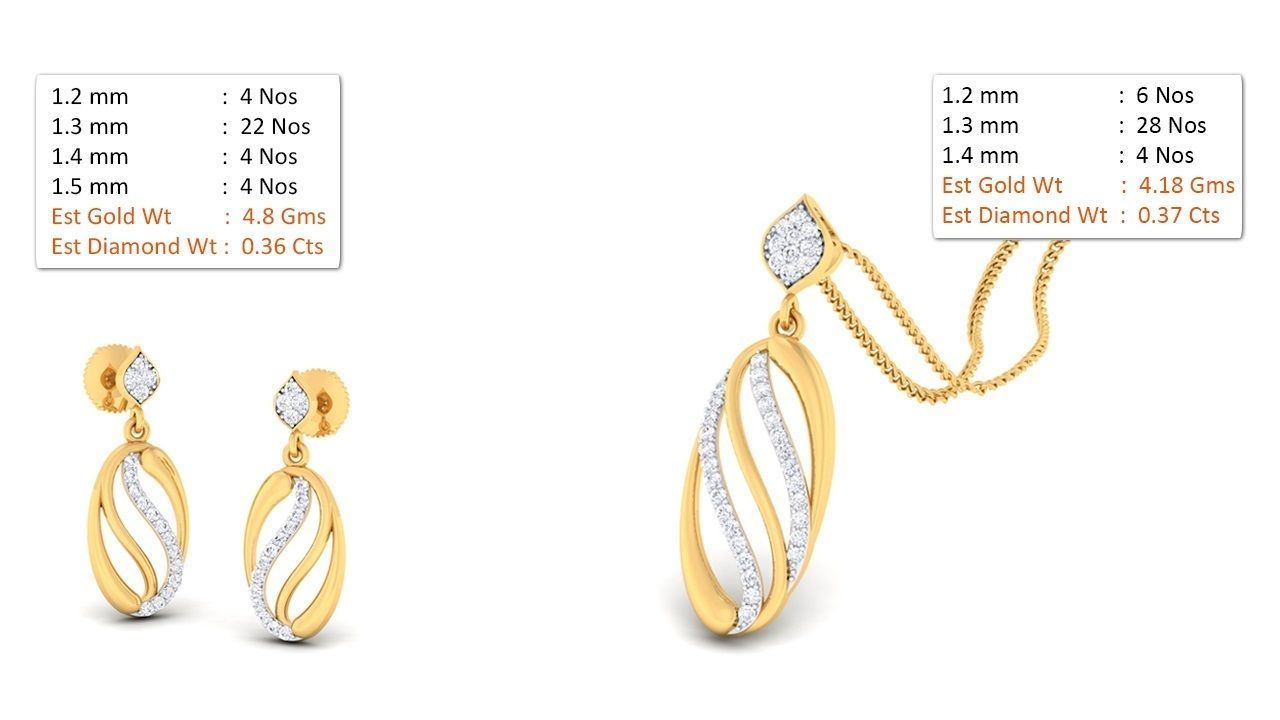 188 pendant earrings set 3dm render stl details bulk collection 3D print model_101