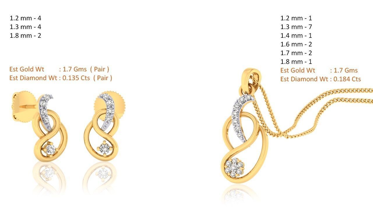 188 pendant earrings set 3dm render stl details bulk collection 3D print model_34