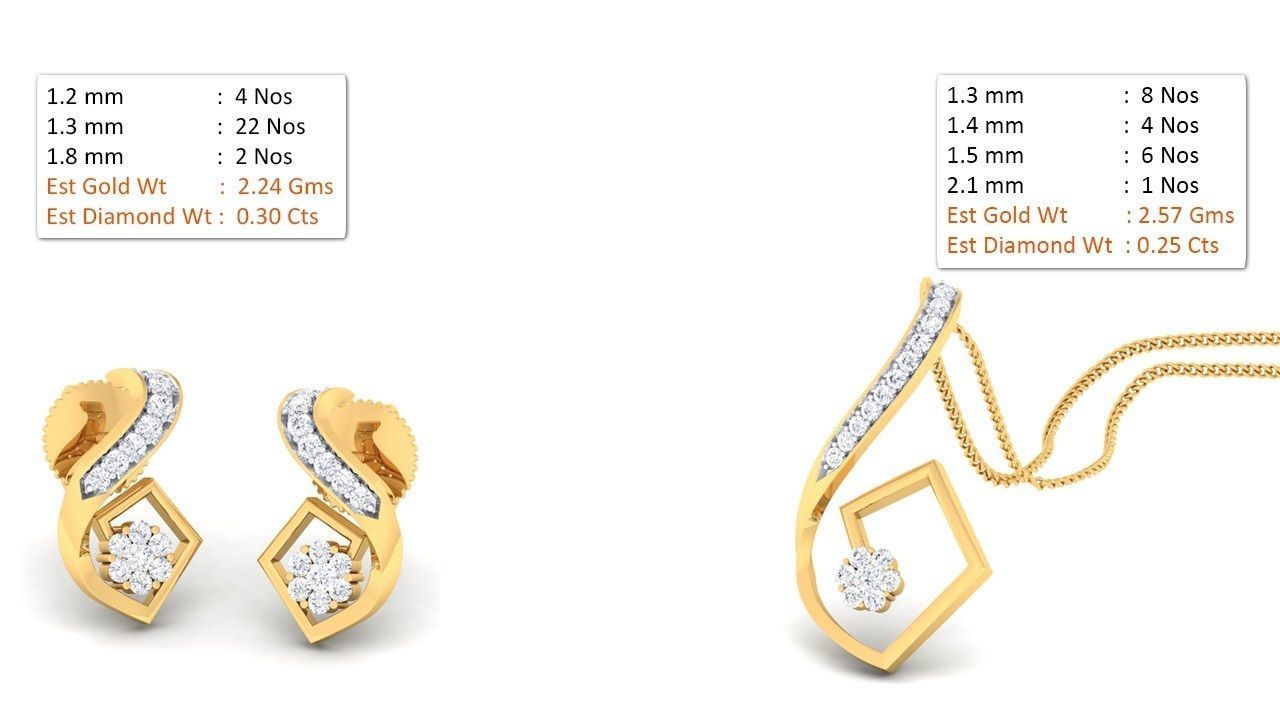 188 pendant earrings set 3dm render stl details bulk collection 3D print model_20