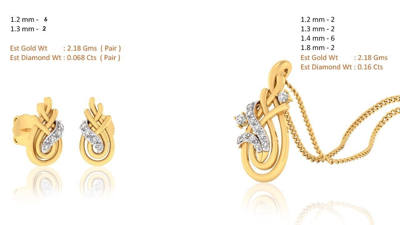 188 pendant earrings set 3dm render stl details bulk collection 3D print model_53