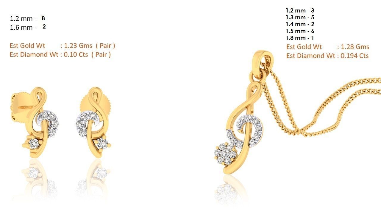 188 pendant earrings set 3dm render stl details bulk collection 3D print model_57