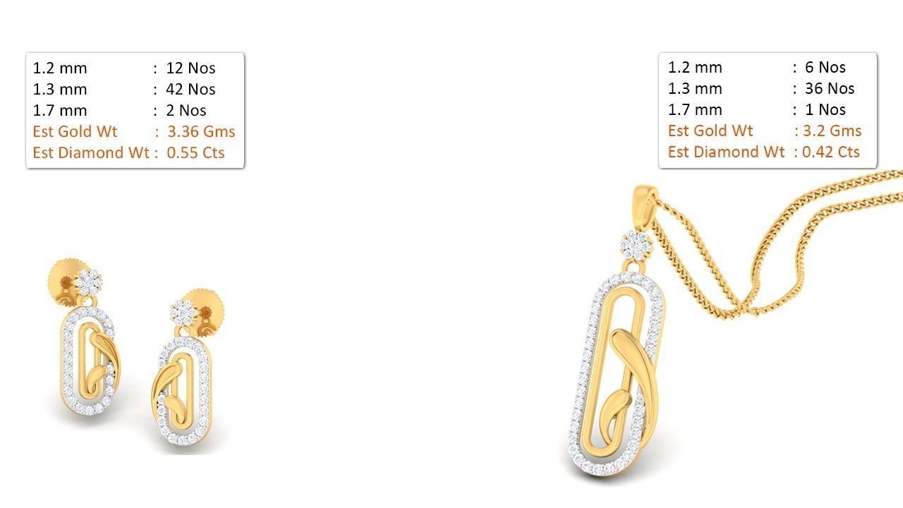 188 pendant earrings set 3dm render stl details bulk collection 3D print model_10