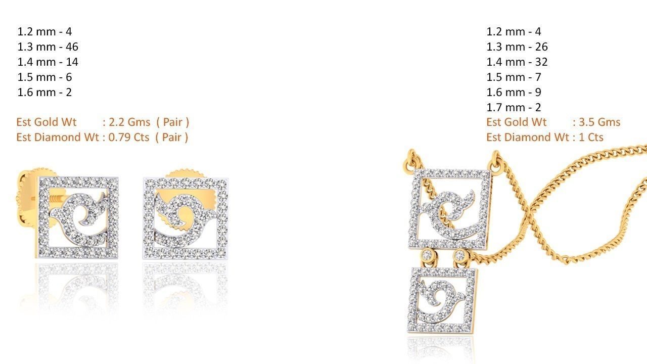 188 pendant earrings set 3dm render stl details bulk collection 3D print model_67