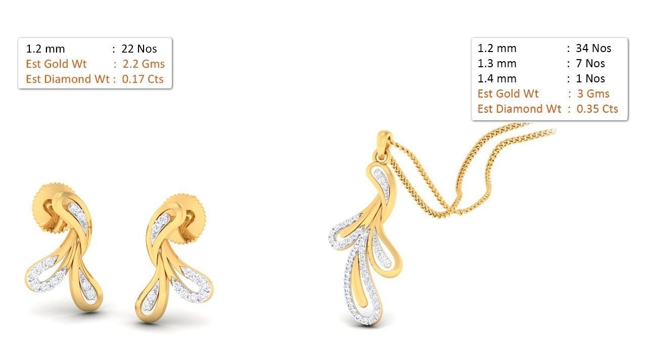 188 pendant earrings set 3dm render stl details bulk collection 3D print model_100