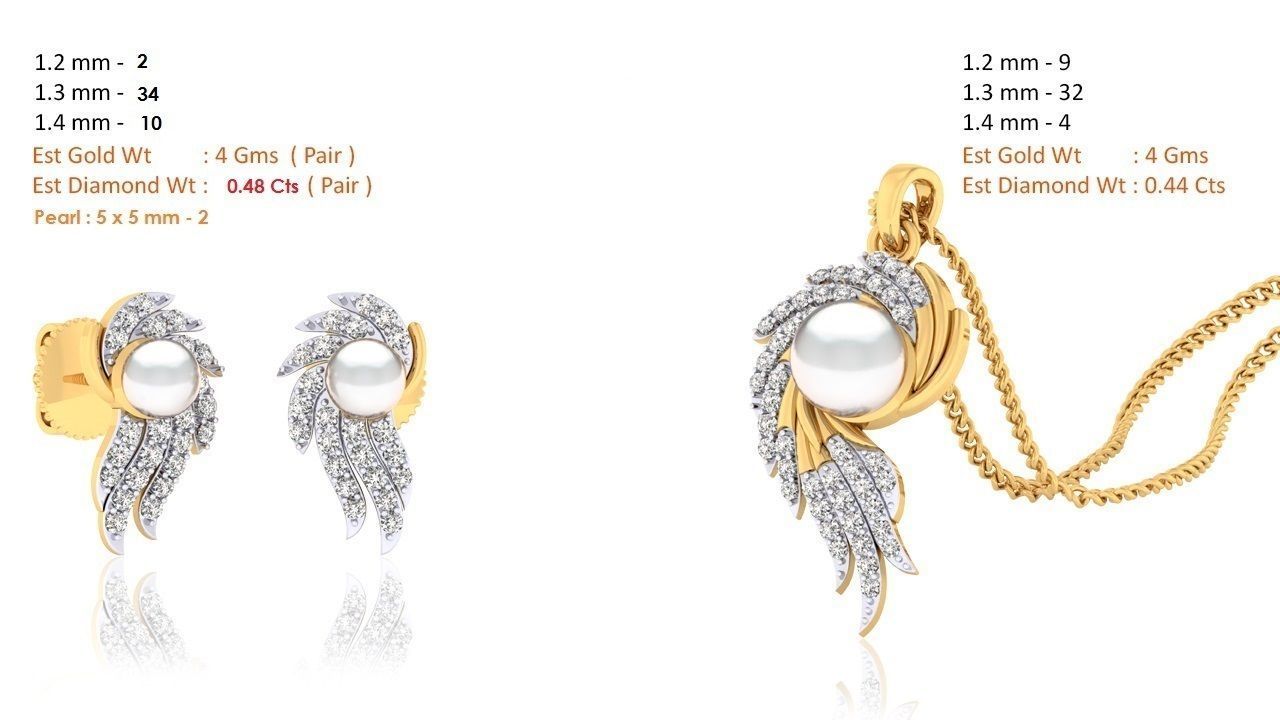 188 pendant earrings set 3dm render stl details bulk collection 3D print model_65