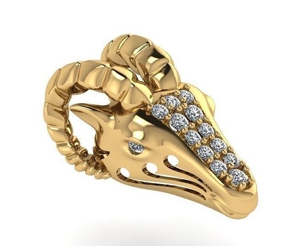 goat head jewelry 3D print model