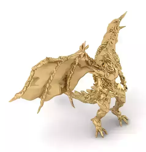 Dragon model gold Free 3D print model