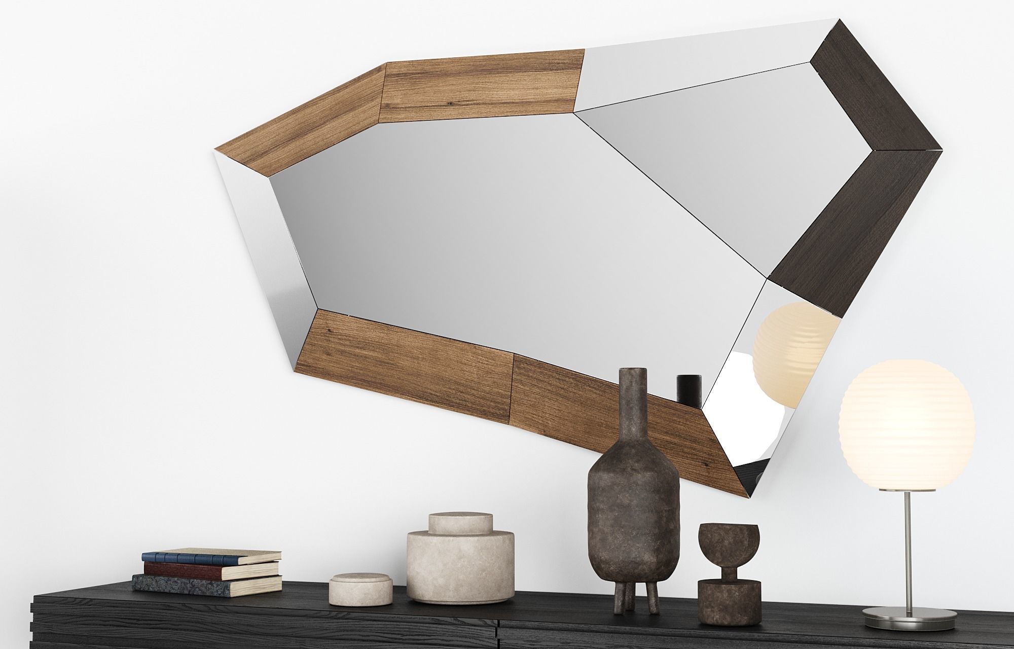 Harri console by MORE - Trixy mirror by OZZIO - with decor 3D model_3
