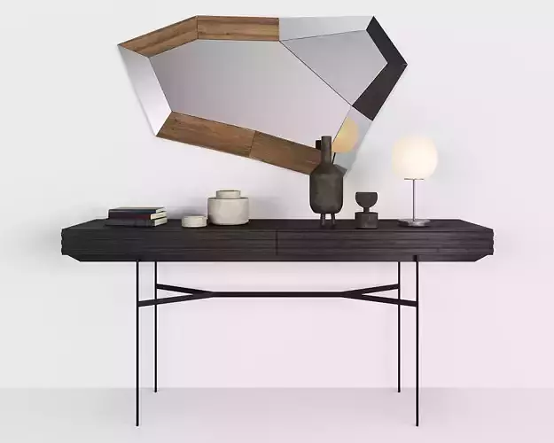 Harri console by MORE - Trixy mirror by OZZIO - with decor 3D model