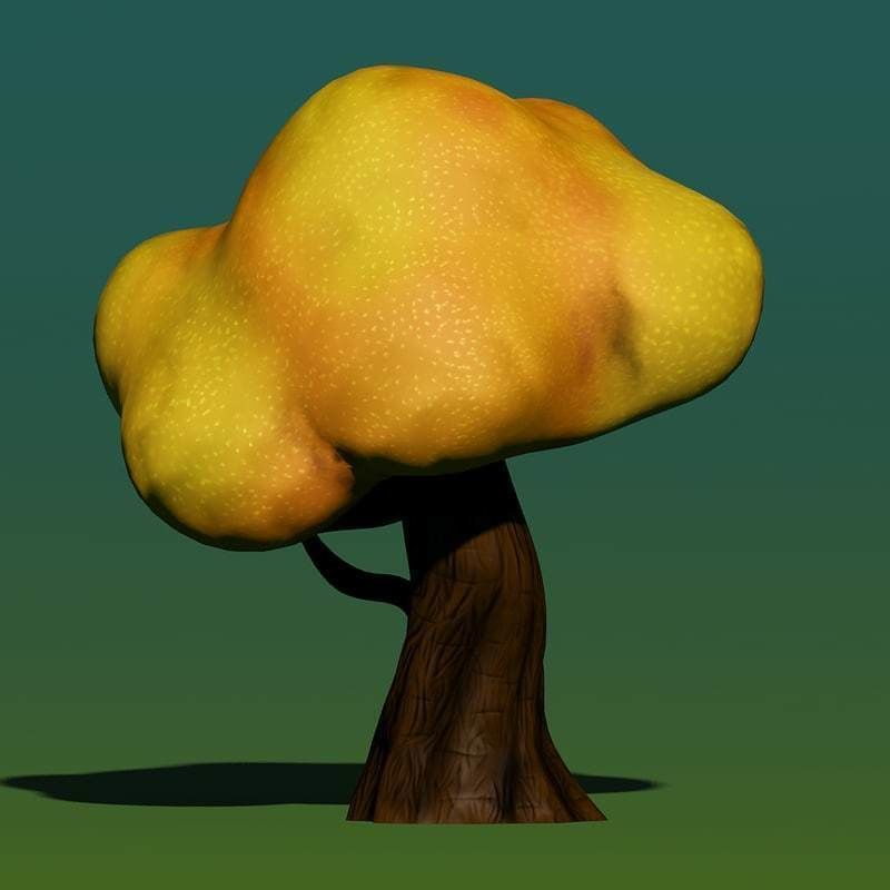 Cartoon Tree Low-poly 3D model_3