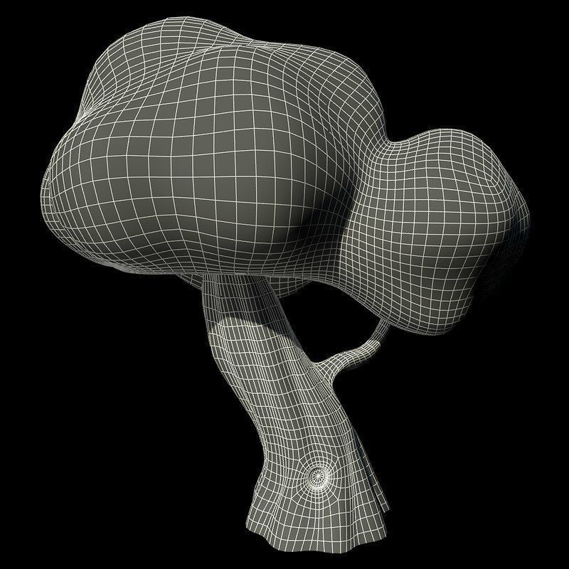 Cartoon Tree Low-poly 3D model_7