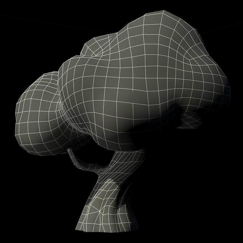 Cartoon Tree Low-poly 3D model_8